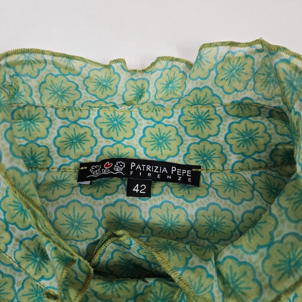 Euro Patrizia Pepe Cotton Long-Sleeved Top Semi Sheer - Size Small - Picture 3 of 6